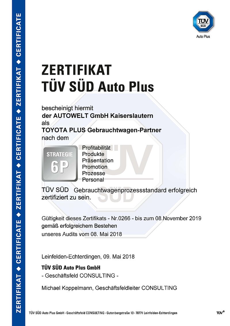 TÜV Zertifikat